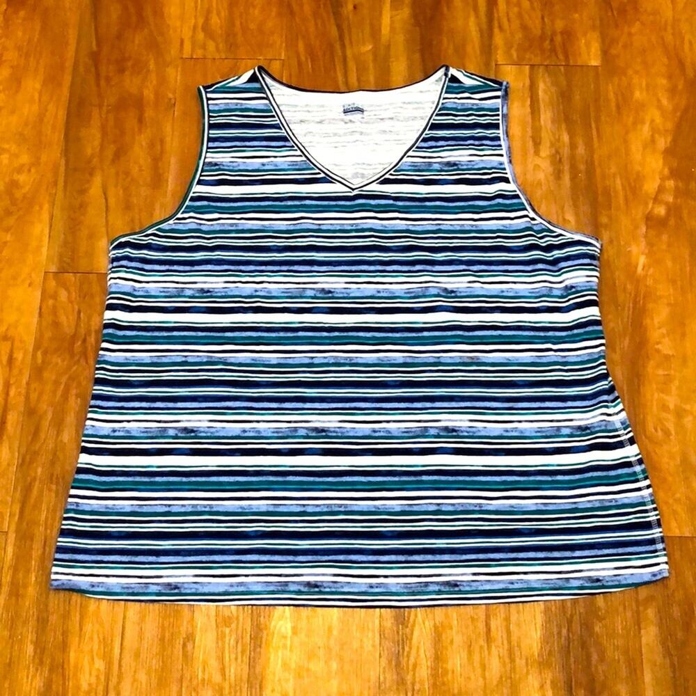 Basic Editions Striped Tank Top Size 3X